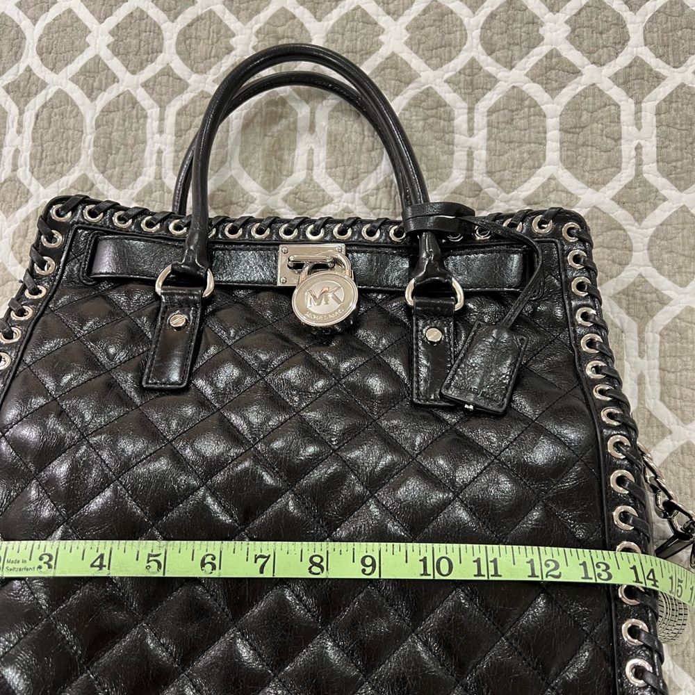 Michael Kors Black Quilted Shoulder Bag with Silver Accents - Picture 9 of 9